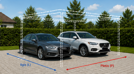 A2 - Laisvai stovinti dviem automobiliams